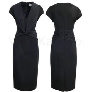 NEW Reiss Black Maddox Twist Front Pencil Dress